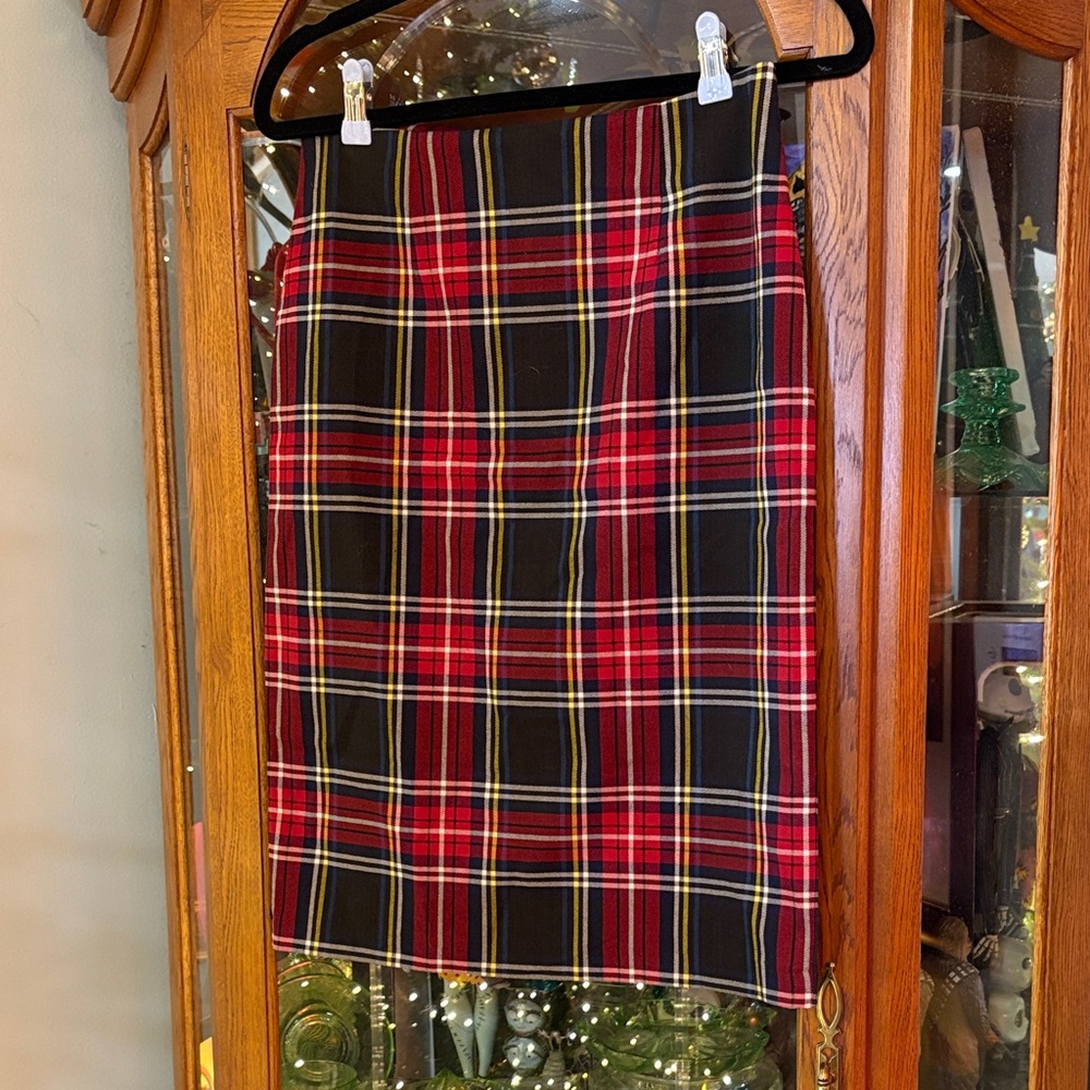 BB Dakota Red and Black Plaid Skirt